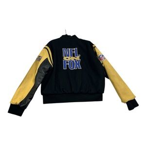 VTG  Game Sportswear LTD NFL ON FOX WOOL BLEND WITH LEATHER SLEEVES JACKET Large